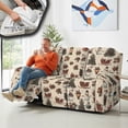 thumbnail image 4 of COEQINE Stretch Recliner Cover Universal 8 Pieces Recliner Sofa Cover Stay in Place 3 Seater Furniture Protector Home Decor for Pets, Dogs, Cats, Kids, Vintage Christmas Snowman, 4 of 8