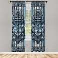 thumbnail image 2 of Ambesonne Anchor Curtains 2 Panel Set, Nautical Traditional Hook, Pair of - 28" x 63", Sea Blue White Dark Grey, 2 of 4