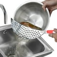 thumbnail image 4 of Drainer Pasta Pot Strainer Stainless Steel Strainer Handle Easy To Use for Pasta Rice, 4 of 7