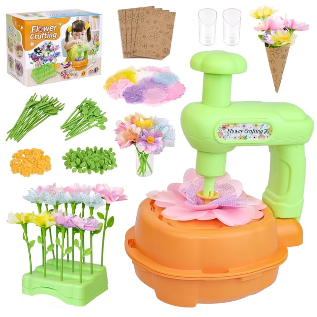 Kit de manualidades EZBIORT para actividades educativas de tela con flores para niños de 4 a 12 años