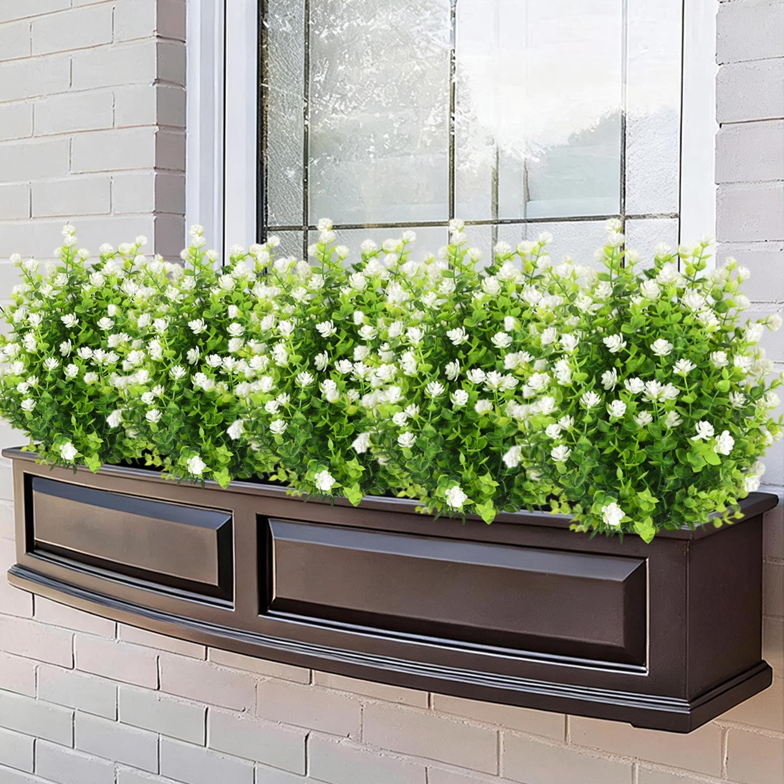 Artificial Fake Flowers For Outdoor Outside Decor Bundles Faux Plants Silk Realistic Flower Look Real Plastic Decorations For Porch