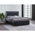 thumbnail image 3 of Pemberly Row Contemporary Wood Queen Bed with LED Lighting Black and Gold, 3 of 7