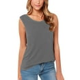 thumbnail image 1 of Timegard Débardeurs pour Femmes Sans Manches Col Rond Dos Nu Chemises Couleur Unie Mode Décontractée, 1 of 5