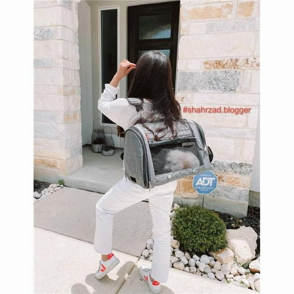 Prefer Pets 358XL-HGR 21 x 14 x 11.5 in. Hideaway Backpack Pet Carrier, Heather Gray - Extra Large