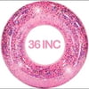 Pink Glitter Swim Ring - Large for The Pool Beach or Lake-Kids Teens Adults 36''