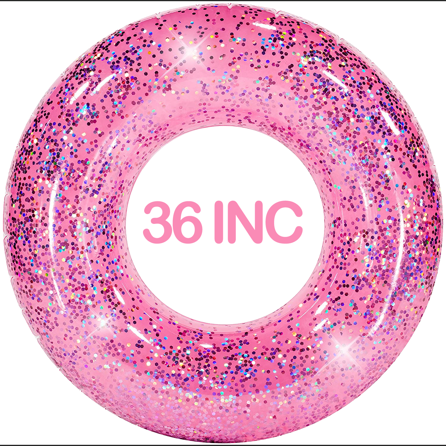 Pink Glitter Swim Ring - Large for The Pool Beach or Lake for Kids and Adults, 36 in - image 1 of 6