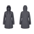 thumbnail image 4 of Ghalytn Women's Mid Length Hooded Rain Jacket with Adjustable Cuffs, Drawstring Waist Zip Up Windproof Coat Side Pockets, 4 of 9