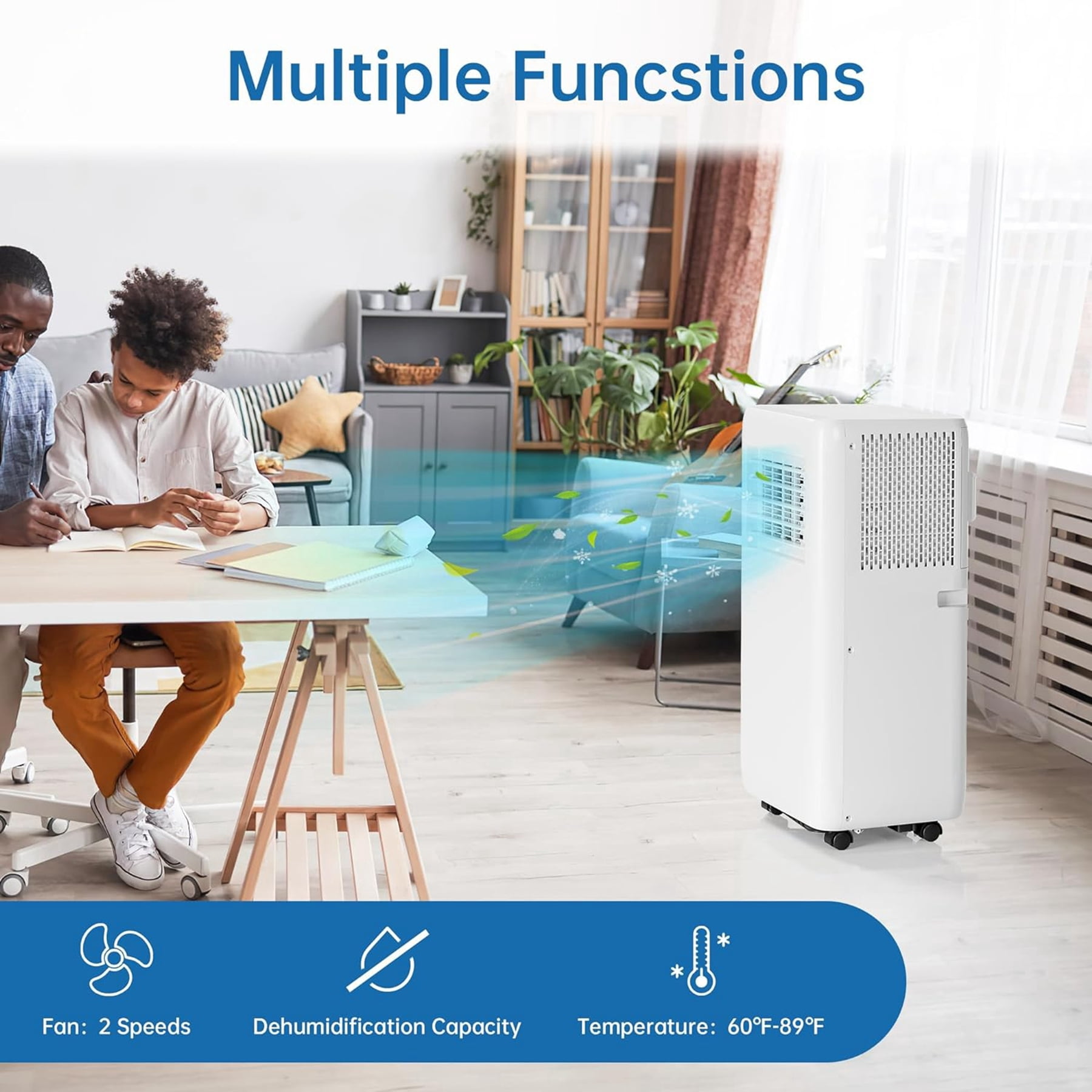 Aoile 10,000BTU ASHRAE Portable Air Conditioner 3-In-1 Quiet AC Unit Cools Rooms up to 450 Sq.Ft