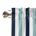 thumbnail image 5 of Tier Curtains 45 Inches Long, Turquoise Navy Blue Striped Window Treatment Curtain Drapes, Farmhouse Stripe Art Window Half Privacy Curtains for Bedroom Bathroom, 42"x45", 2 Panels, 5 of 7
