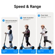 Segway C2 Lite Kids Electric Scooter, 9.9 mph Max Speed, 5.9 Miles Max Range, Ages 6-10, Blue