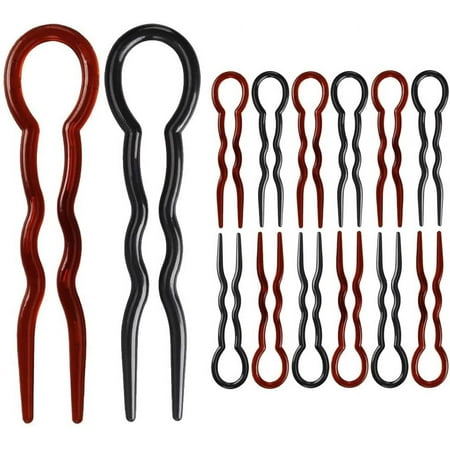 Epingle Cheveux 30 Pièces Épingles à Cheveux Style Petite Pince Cheveux Mariage Barettes Cheveux Epingle a Cheveux en Forme U Cheveux Clip Pin pour Cheveux Noir + Brun