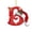 B, variant on LEFXSMR Christmas Initial Ornaments, Red Letter Ornaments with Santa Hat, Letters Christmas Tree Decorations for Christmas Tree Party Supplies