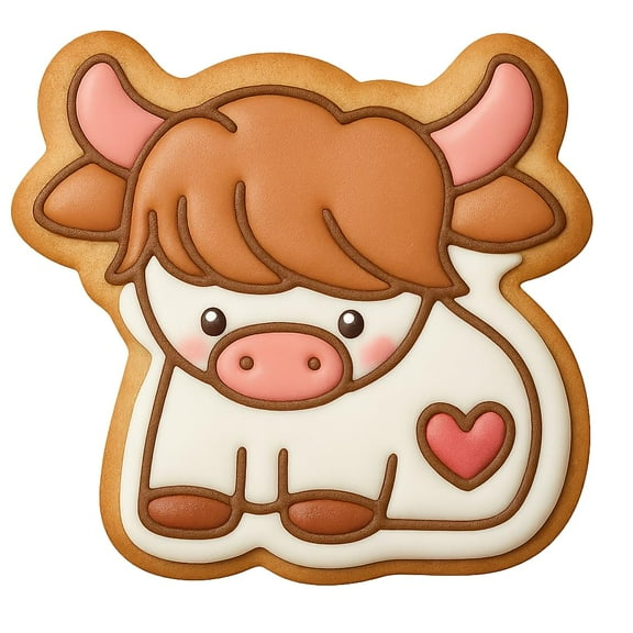Kawaii Baby Cow Cookie Cutter - 4x3.8" Fun Kids Baking Design