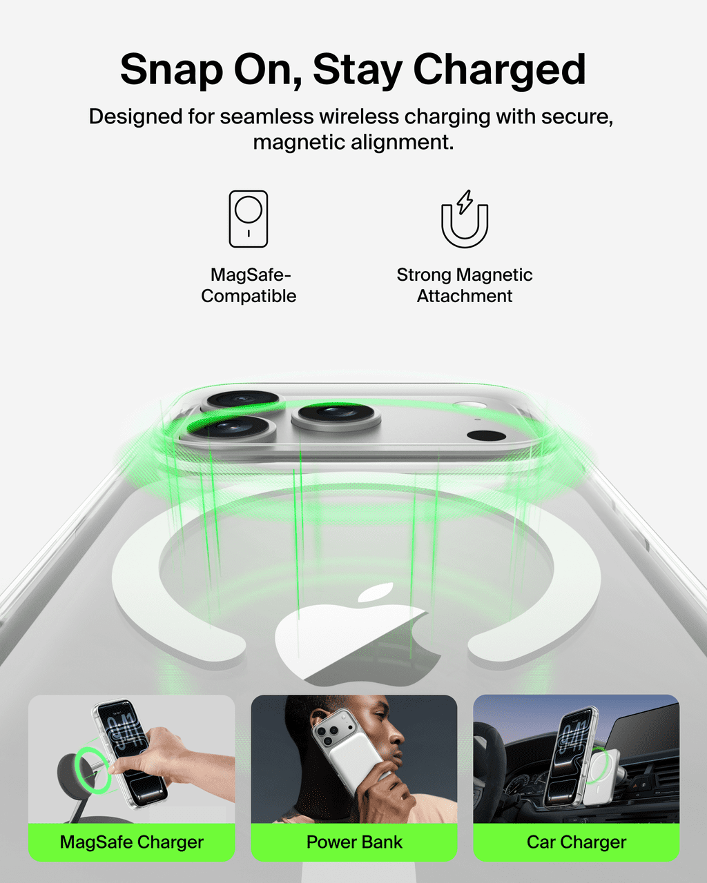 Belkin for iPhone 17 Pro Case, Clear, MagSafe Compatible w/Anti-Scratch & Anti-Yellowing Treated Coating, Touch Sensitive Camera Control - Military Grade, Slim Design, Shockproof, Protective