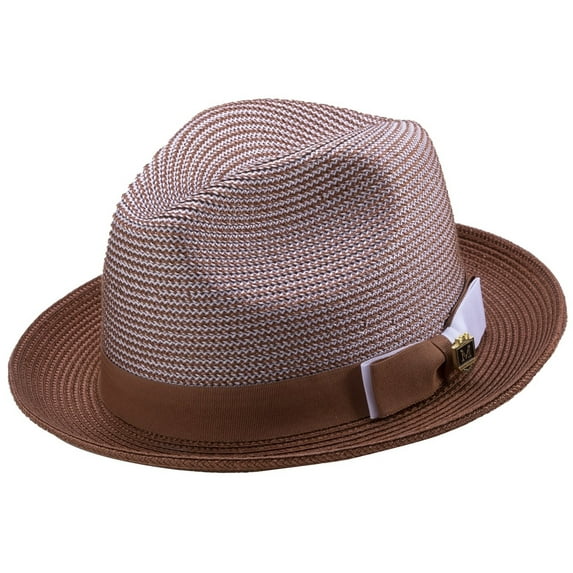 Montique Spice Two Tone Braided Pinch Fedora Hat H-68