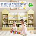 thumbnail image 2 of Glavbiku Yellow Kids Wood Bookshelf & Toy Organizer,6 Compartment,2 Basket,Multi-Shelf Storage Cubby, 2 of 10