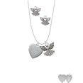 thumbnail image 2 of Delight Jewelry Silvertone You Are More Loved Engraved Locket Silver tone Guardian Angel Charm Necklace and Stud Earrings, 2 of 4