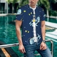 thumbnail image 6 of Lsque Space Dinosaur Pattern Mens Polo Golf Shirts Funny Graphics Shorts Sleeve Button Shirts Baseball T-shirt-Medium, 6 of 7