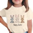 thumbnail image 1 of Manga Corta Crop Top para Niños Pascua Impresa Cuello Redondo Casual Camiseta, Niños Camisa de Manga Corta Ropa de Juego Suave, 1 of 5