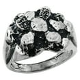thumbnail image 1 of Sterling Silver Nugget Ring Oxidized Diamond Cut Finish, size 11.5, 1 of 1