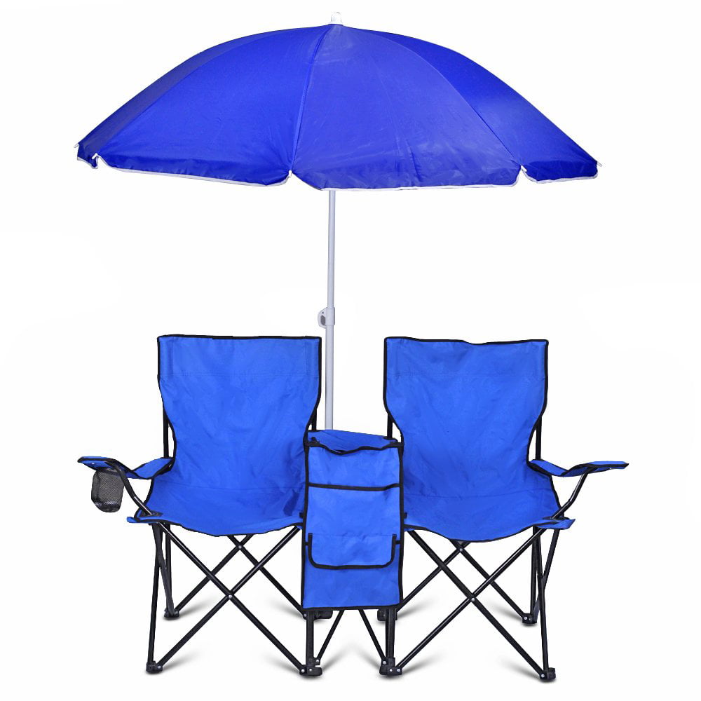 Folding Chair, Camping Chairs with Umbrella and Table