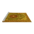 thumbnail image 2 of Ahgly Company Machine Washable Indoor Square Medallion Yellow Traditional Area Rugs, 8' Square, 2 of 4