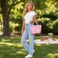 thumbnail image 5 of Floral Lunch Bag Insulated Tote Reusable Work Lunch Bag Portable Lunch Bag Gift for Women Light Pink Daisy Bag Leakproof Bag, 5 of 6