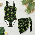 thumbnail image 4 of Xixirimido Jamaican Flags Black Print Girls Swimsuits Set One Piece Swimsuit with Mesh Cover Up Quick Dry Summer Bathing Suit with Adjustable Strap & Removable Bra, Size 7-8 Years, 4 of 7