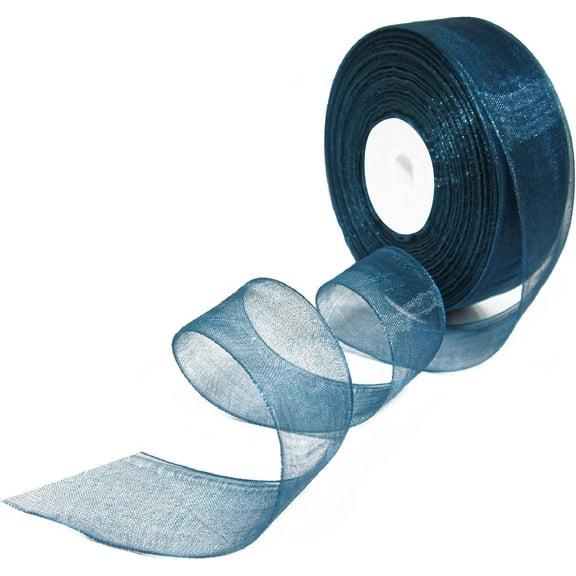 Shimmer Sheer Organza Ribbon 1 inch Emerald Ribbon for Gift Wrapping Bouquet Crafts Emerald Organza Ribbon for Decorating Ribbon Roll DIY Floral Sewing 1 in x 50 Yards