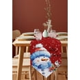 thumbnail image 4 of Table Runner Dresser Scarves Merry Christmas Snowman and Bird Cotton Linen Burlap Table Cover Winter Snowflake on Red Table Runners for Family Kitchen Dining Holiday Party Banquet Decor, 4 of 5
