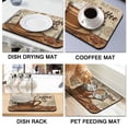 thumbnail image 4 of Coffee Mat, Coffee Mug Vintage Design (19) Coffee Bar Mat for Countertop, Rubber Backed Dish Drying Mat for Counter, Absorbent Coffee Bar Accessories Fit Under Coffee Maker Espresso Me Machine 18x24in, 4 of 7