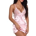 thumbnail image 4 of Ropa de dormir de encaje Lencería para mujer Conjunto de ropa interior de camisón con correa para niña, Rosa, L Inevent XX000068-19, 4 of 7