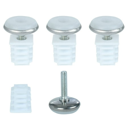 Unique Bargains Adjustable Leveling feet 19 x 19mm Square Tube Inserts Kit Furniture Glide4 Sets