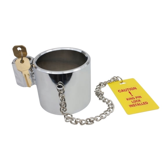 Heavy Duty Chrome King Pin Lock with 2 Unique Keys | Trailer Hitch Lock Works with RV 5th Wheel Keyed Unique