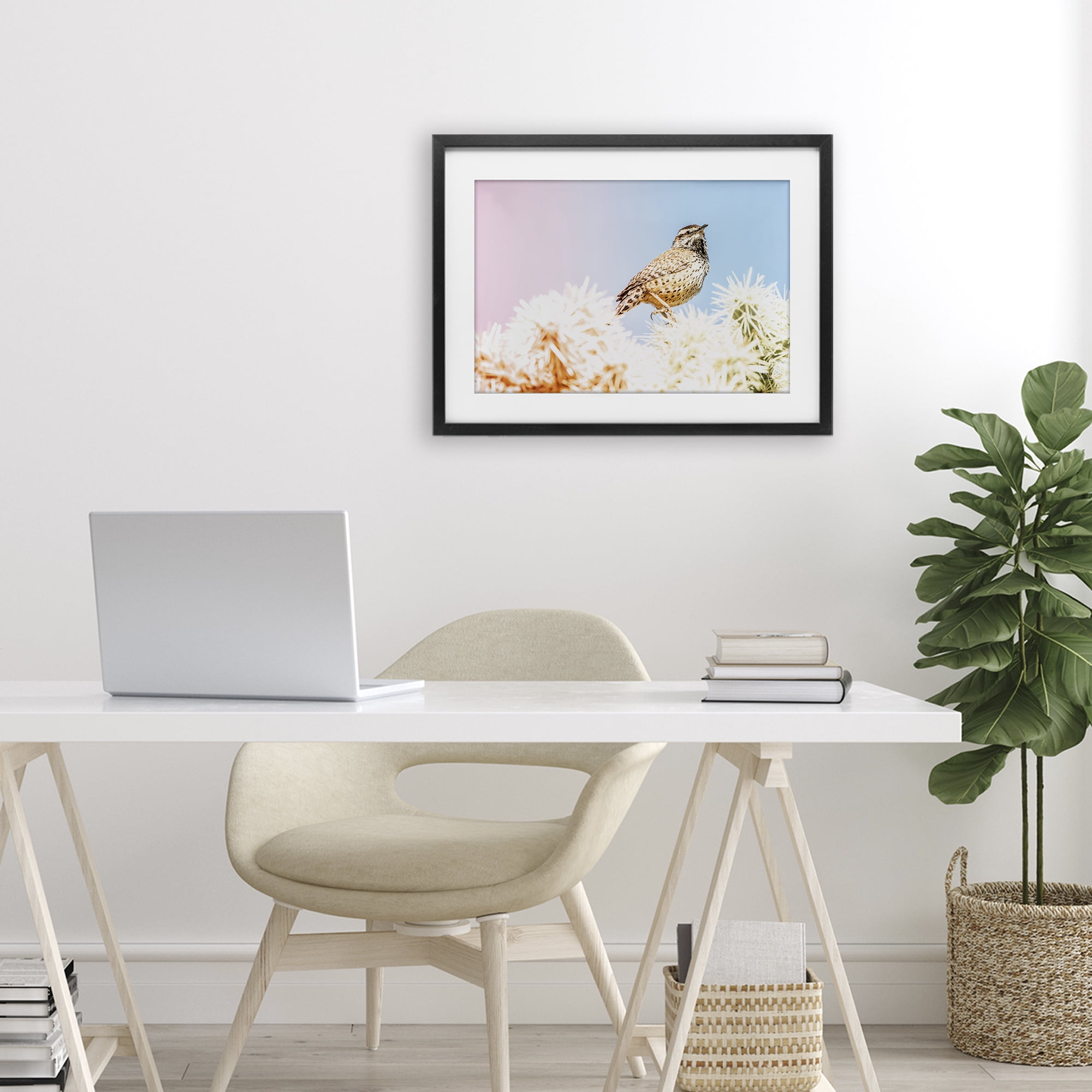 Stupell Industries Desert Song Bird Black Framed Print Under Glass, design by Nathan Larson