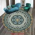thumbnail image 2 of Boho Round Rug 47Inches Small Round Area Rug Non-Slip Round Bathroom Rug Washable Throw Rugs for Bedroom Oriental Distressed Round Kitchen Office Circle Rug Round Carpet for Living Dining Room Sofa, 2 of 2