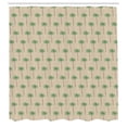 thumbnail image 2 of Ambesonne Palm Trees Shower Curtain, Grid Composition Palm, 69"Wx75"L, Pale Sepia and Multicolor, 2 of 4