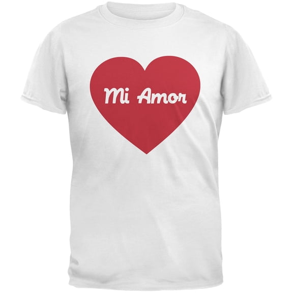 Valentine's Day Mi Amor White Adult T-Shirt - Large