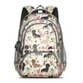 thumbnail image 2 of Dachshund and Flower Backpack for School,Cute School Bag,Schoolbag with Adjustable Shoulder Straps & Padded Back,16.9 Inch, 2 of 5