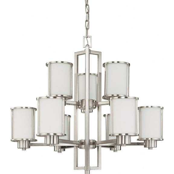 Nuvo 60-2855 - Odeon - 6 3 Light Chandelier w/ Satin White Glass