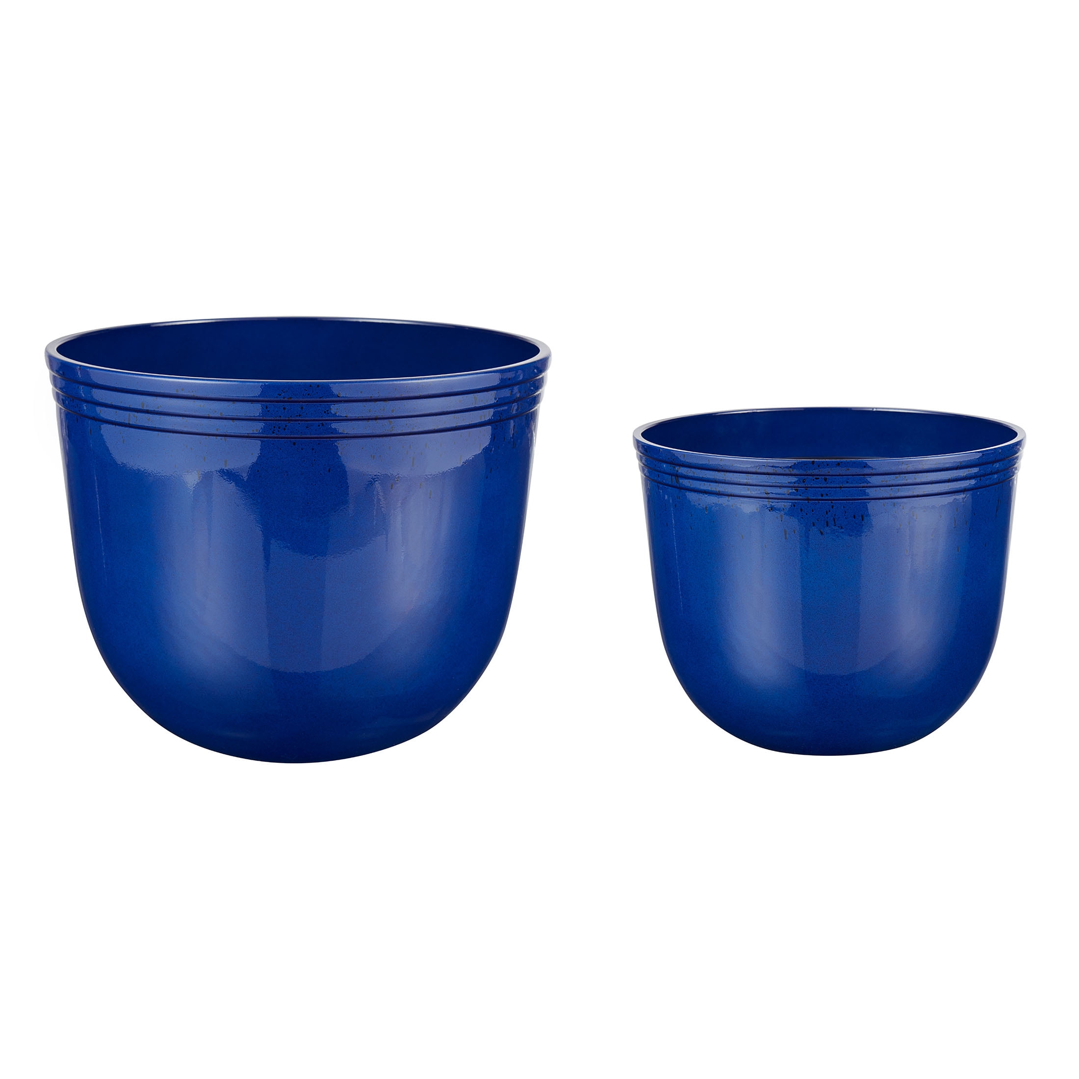 (4 pack) Better Homes & Gardens Round Meadow Planter 16 Inch Blue Glazed Finish