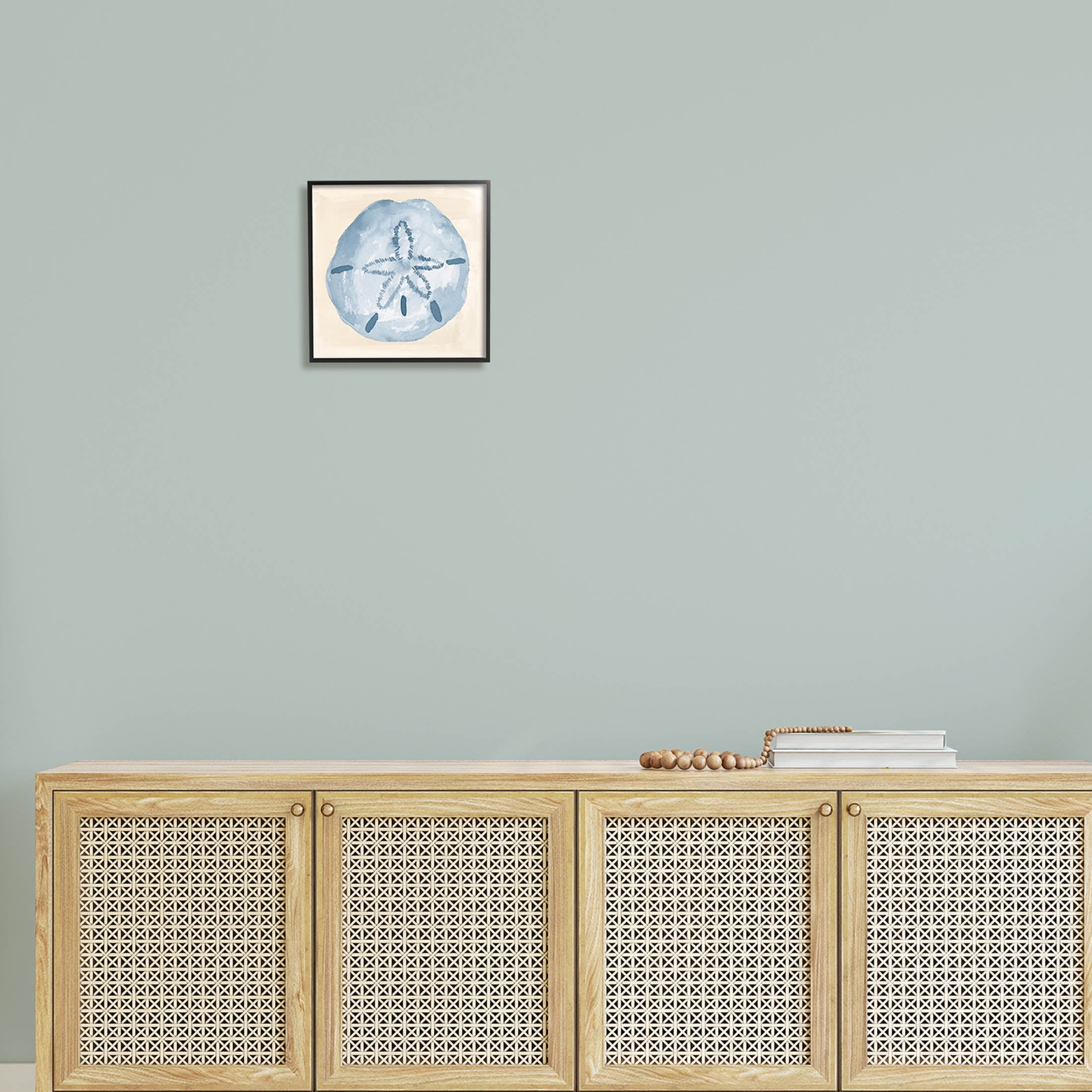 Casual Sand Dollar Beach Life Animals & Insects Graphic Art Black Framed Art Print Wall Art
