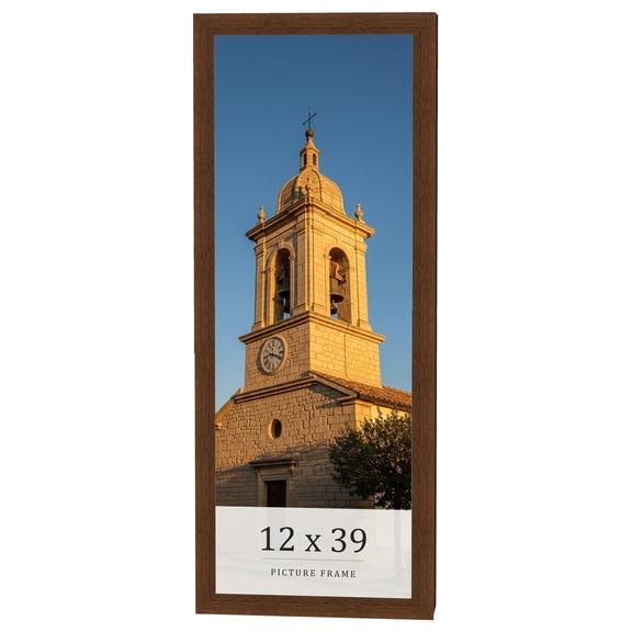 12x39 Brown Real Wood Picture Frame Width 1.25 inches | Interior Frame Depth 0.5 inches | Galvin