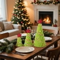 thumbnail image 2 of Yastouay 3Pcs Mini Christmas Tree,Lime Green Cristmas Tree,Furry Tabletop Xmas Cone Tree Christmas Decorations, 2 of 7