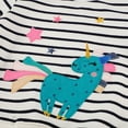 thumbnail image 5 of HILEELANG Girls 2-7Y Cotton Crewneck Sweatshirt, Striped Unicorn Applique, Long Sleeve Pullover, 5 of 7