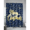 thumbnail image 5 of Merry Christmas Blue Shower Curtain Set, Waterproof Shower Curtains for Bathroom, Xmas Snowflakes Polka Dot New Year Washable Fabric Cloth Bath Curtain for Bathtub Decoration with Hooks 54x78 Inches, 5 of 6