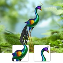 koolsoo Peacock Garden Statue Decorative Figurine Metal Lawn Ornament Iron Art Sculpture for Landscape Lawn Outdoor Housewarming Gift
