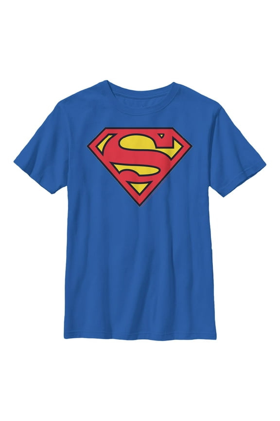 Boy's Superman Classic Logo Graphic Tee Royal Blue Medium