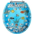 Transparent Fish Aquarium Round Standard Size Toilet Seat with Cover