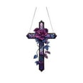 thumbnail image 2 of YUNAFFT Cross Sun Catcher Hanging Decor,2D Flat Stained Acrylic Purple Cross Decorations,Wall Decor Accent Home Patio Christian Inspirational Crosses Home, 2 of 6